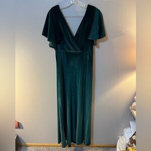 Lulus Velvet Green Evening Dress